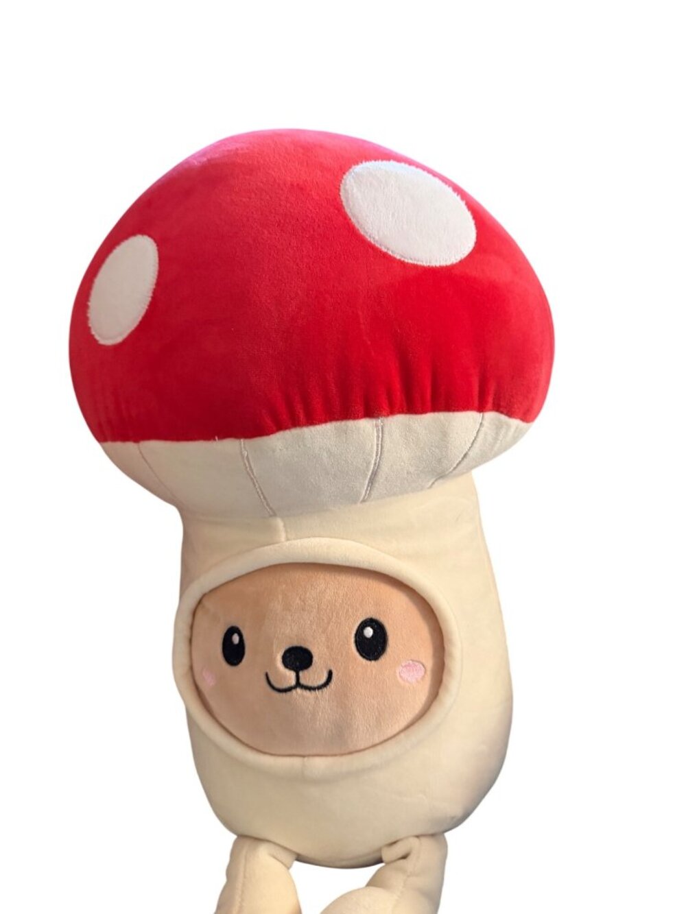 Smoochy Pals Mushroom Bear Plush Soft Squishty Stuffed Animal Red Cream - Picture 2 of 4